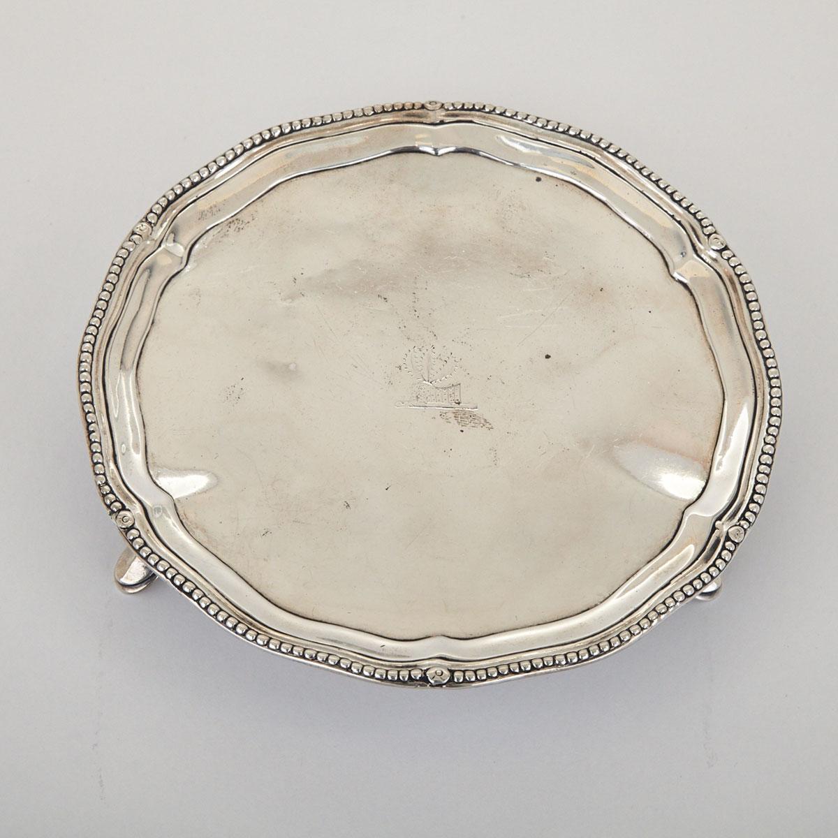 George III Irish Silver Small Salver, Joseph Jackson, Dublin, late 18th century