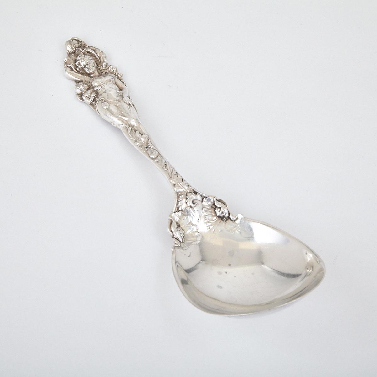 American Silver ‘Love Disarmed’ Pattern Berry Spoon, Reed & Barton, Taunton, Mass., c.1900
