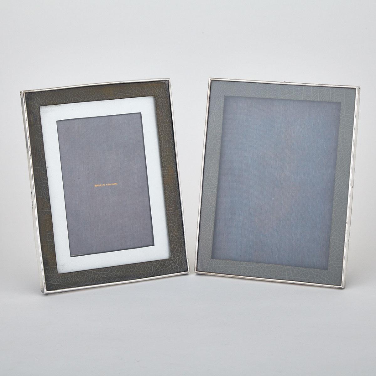 Pair of English Silver Rectangular Photograph Frames, E. Mander Ltd., Birmingham, 1926