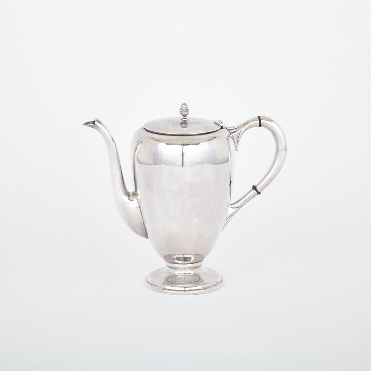 American Silver Coffee Pot, M. Fred Hirsh Co., Jersey City, N.J., 20th century