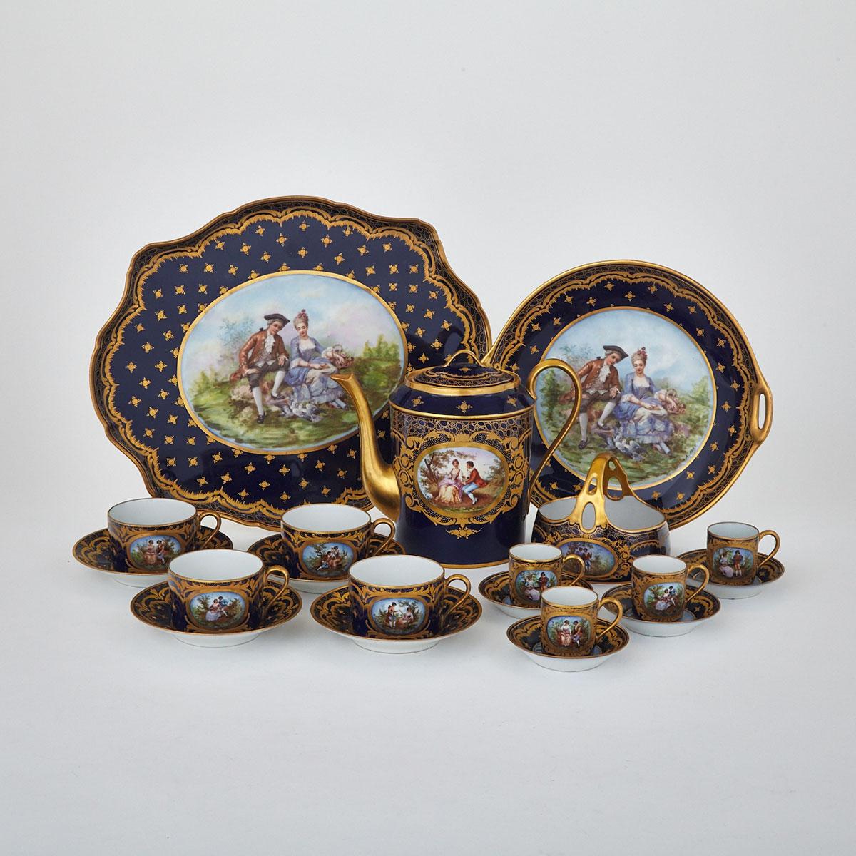 ‘Sèvres’ Blue-Ground Cabaret Service, early 20th century