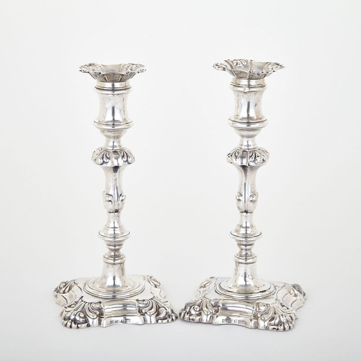 Pair of Victorian Silver Candlesticks, Henry Wilkinson & Co., Sheffield, 1839