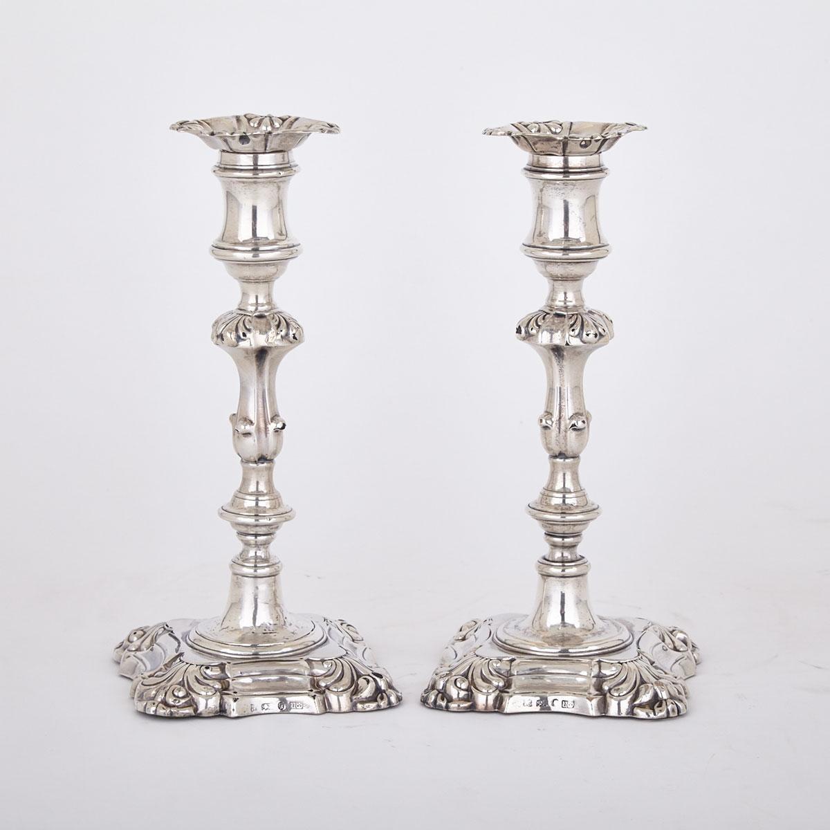Pair of Victorian Silver Candlesticks, Henry Wilkinson & Co., Sheffield, 1840