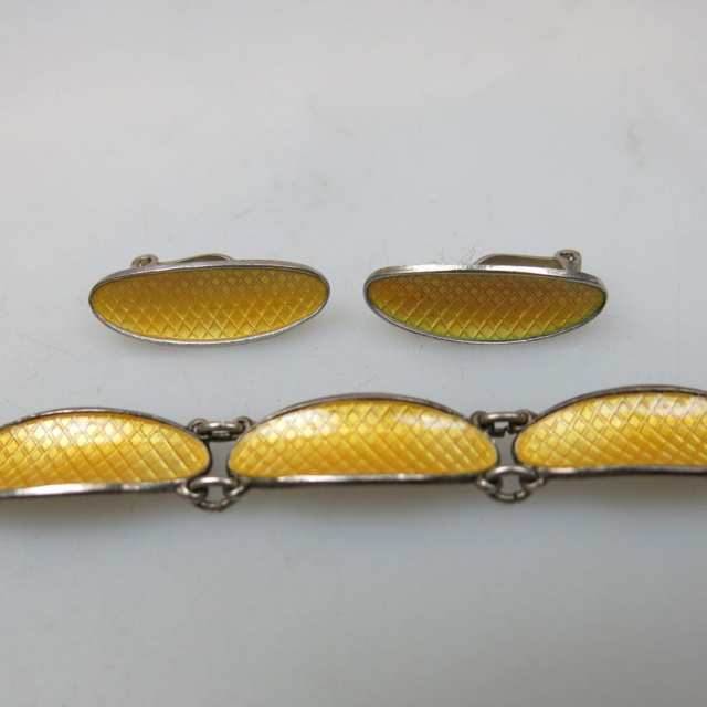 David Andersen Norwegian Sterling Silver Bracelet And Clip-Back Earrings