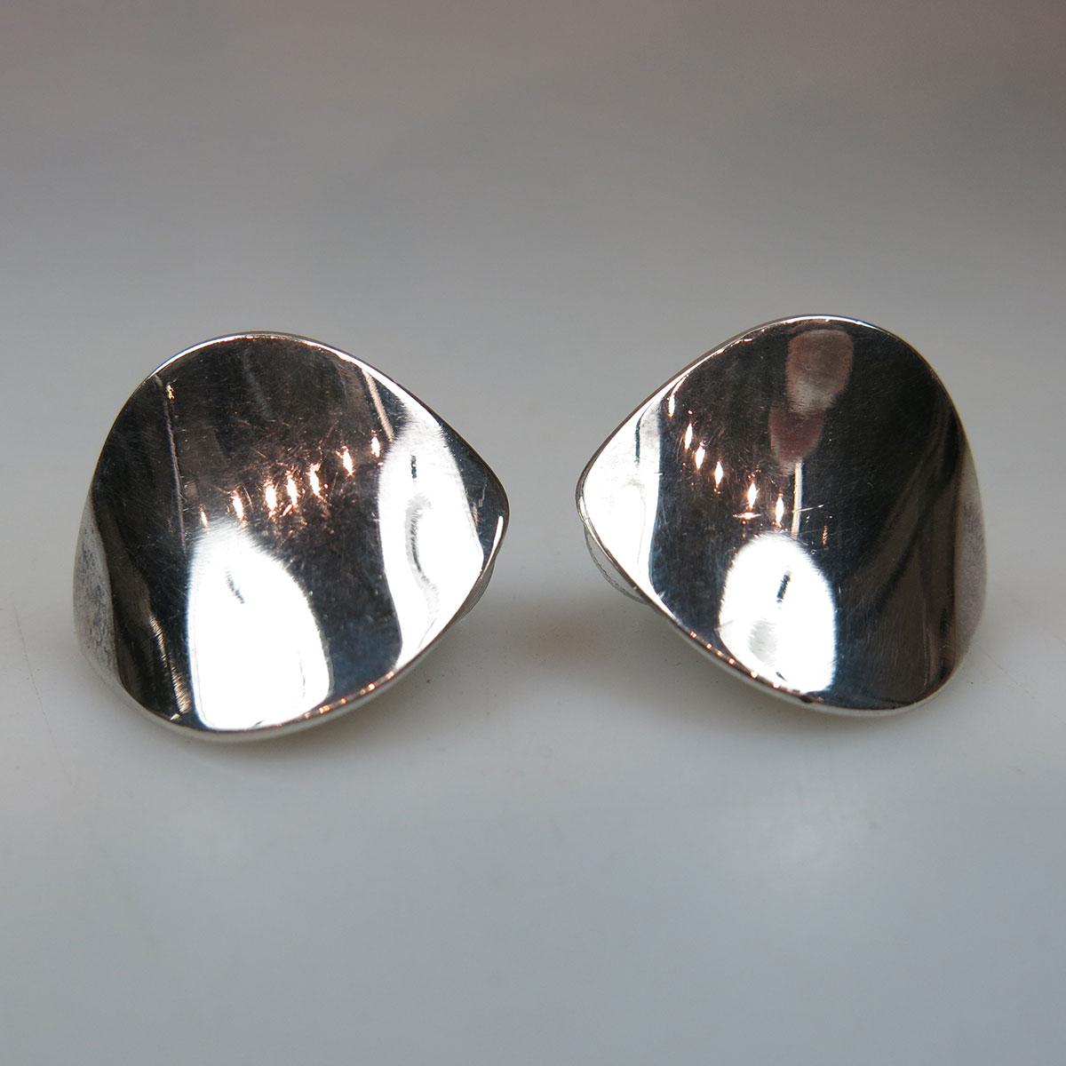 Pair Of Georg Jensen Danish Sterling Silver Earrings
