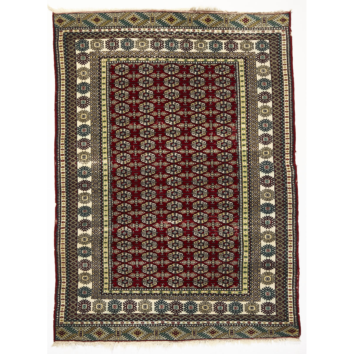 Indo Bokhara Rug together with a Afghan Prayer Rug, mid. 20th century