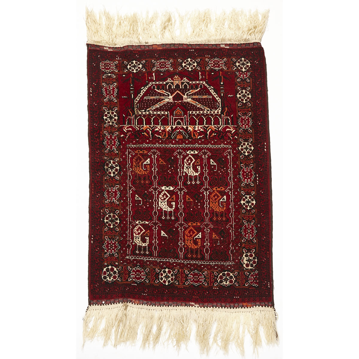 Indo Bokhara Rug together with a Afghan Prayer Rug, mid. 20th century
