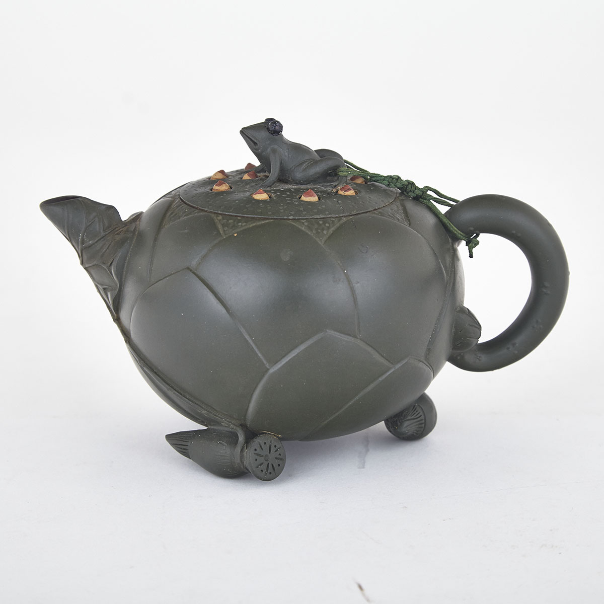 Green Yixing Frog Teapot