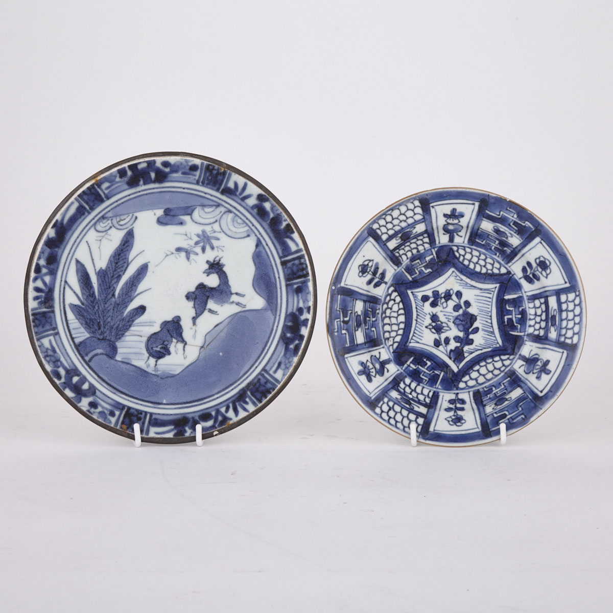 Two Export Blue and White Dishes, 16th/17th Century