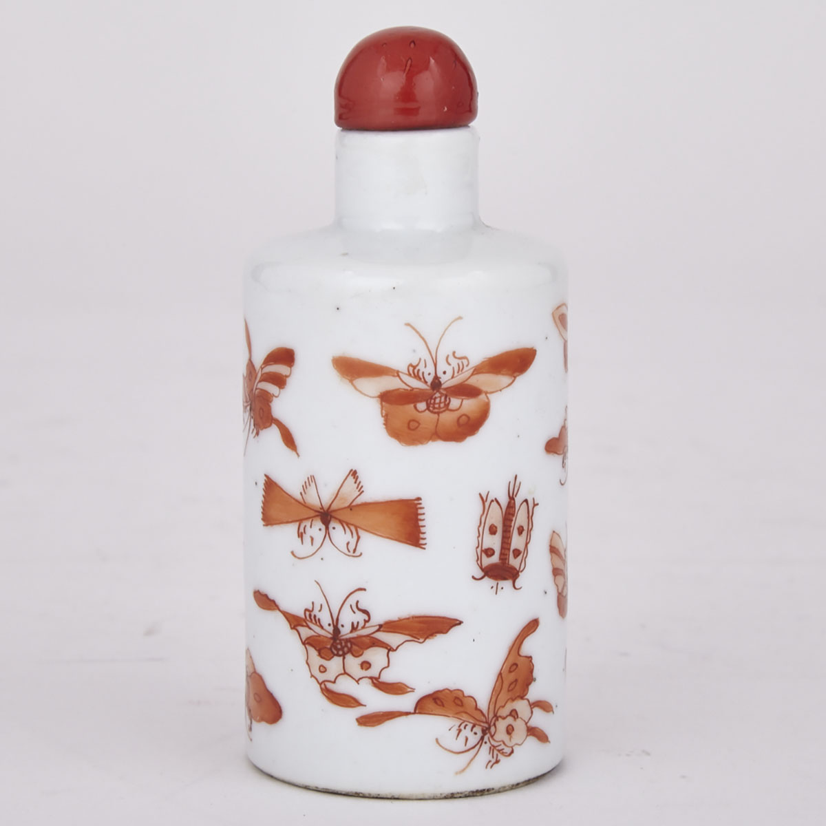 Large Iron red ‘Insects’ Snuff Bottle, Circa 1900