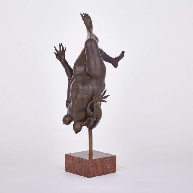 Contemporary School Bronze Figure of a Falling Nude, 20th century