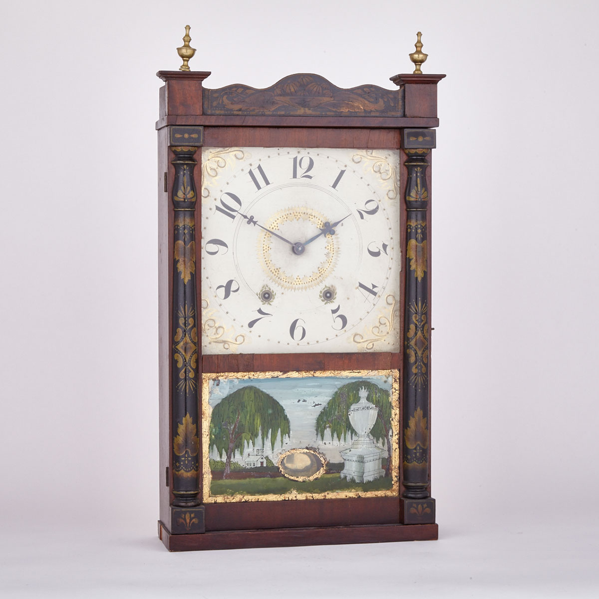 American Pillar and Splat Shelf Clock, E. & G. W. Bartholomew, Bristol, Ct., c.1830