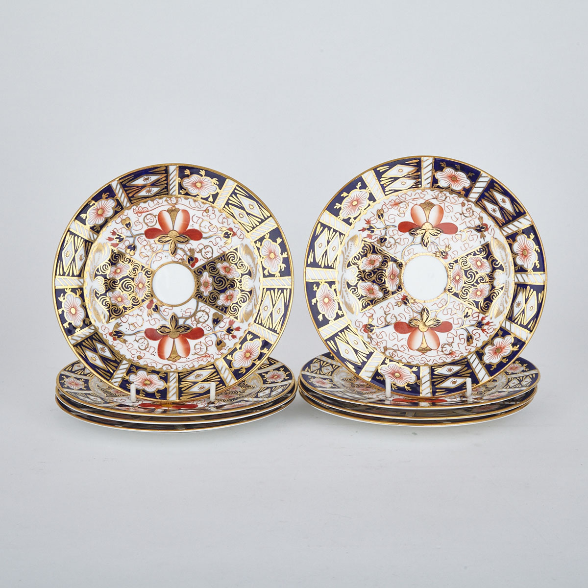 Set of Eight Royal Crown Derby ‘Imari’ (2451) Pattern Side Plates, 20th century