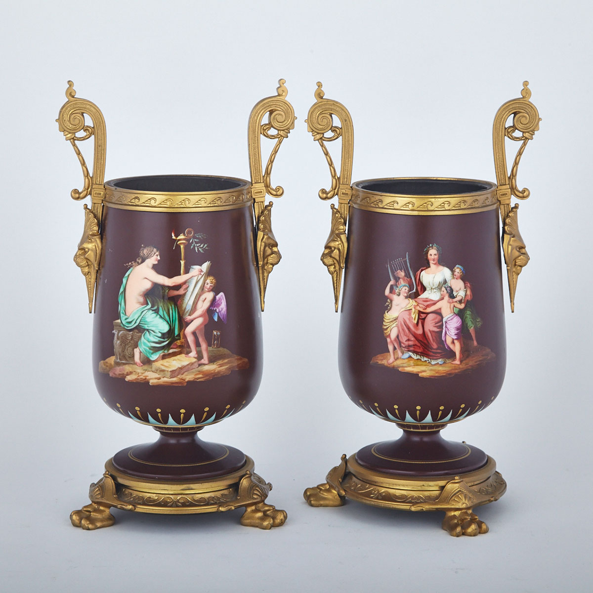 Pair of Ormolu Mounted Berlin Porcelain Vases, c.1870