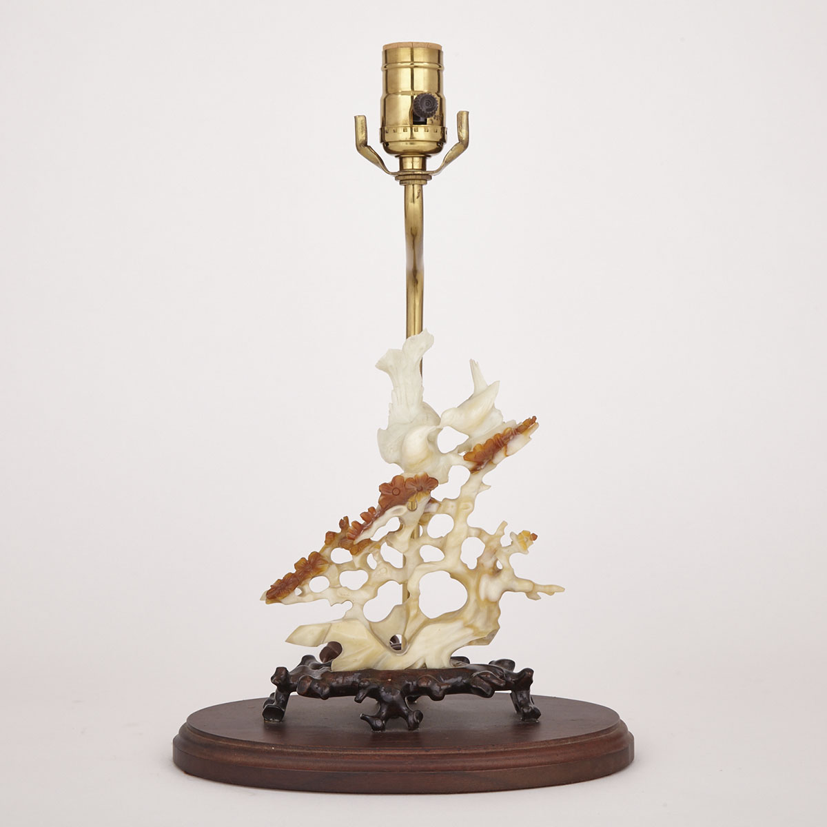Agate Carving Mounted as a Lamp, 20th C.