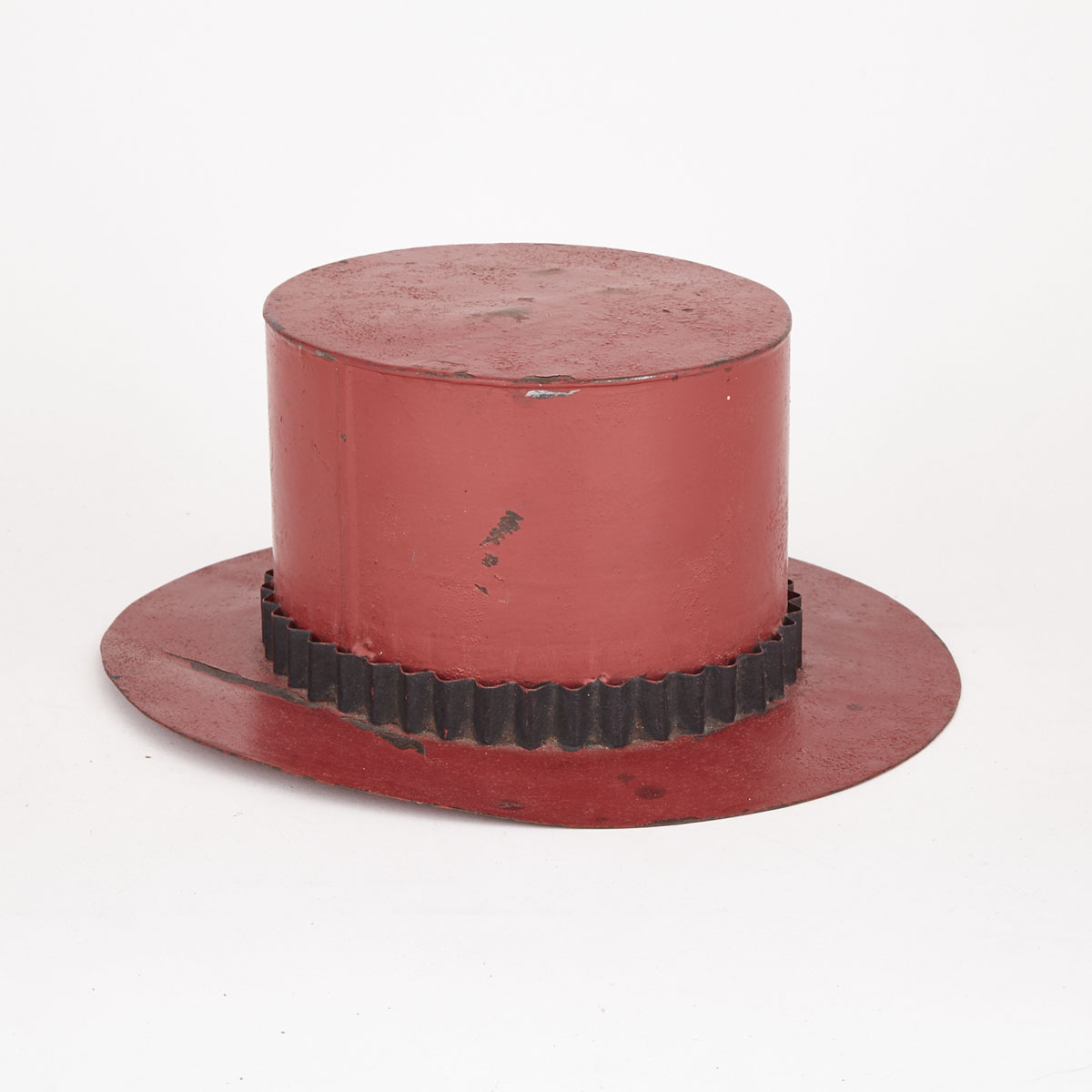 American Painted Tin Anniversary Stovepipe or Top Hat, 19th century