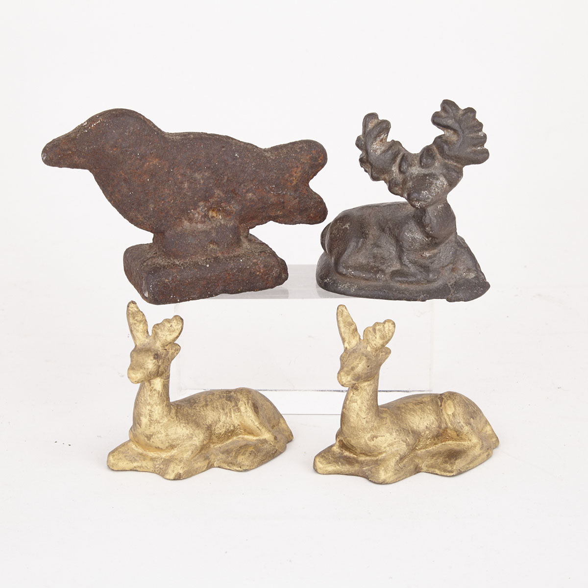 Four Cast Iron Animal Form Carnival Shooting Gallery Targets, 19th century
