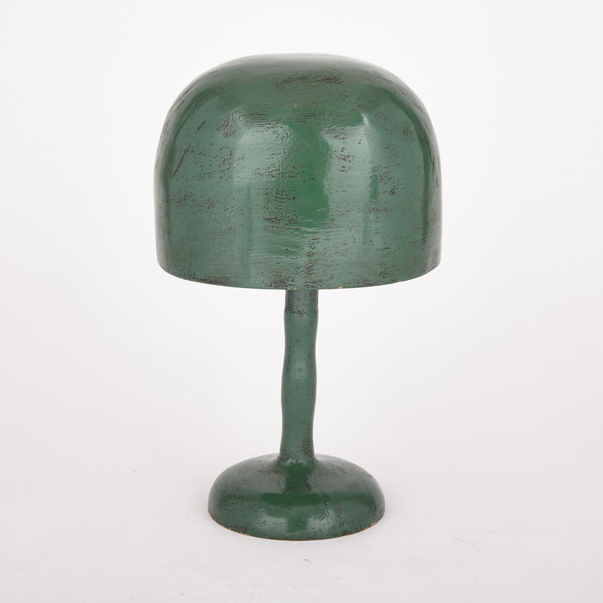 Milliner’s Green Lacquered Hat Block on Stand, 19th century