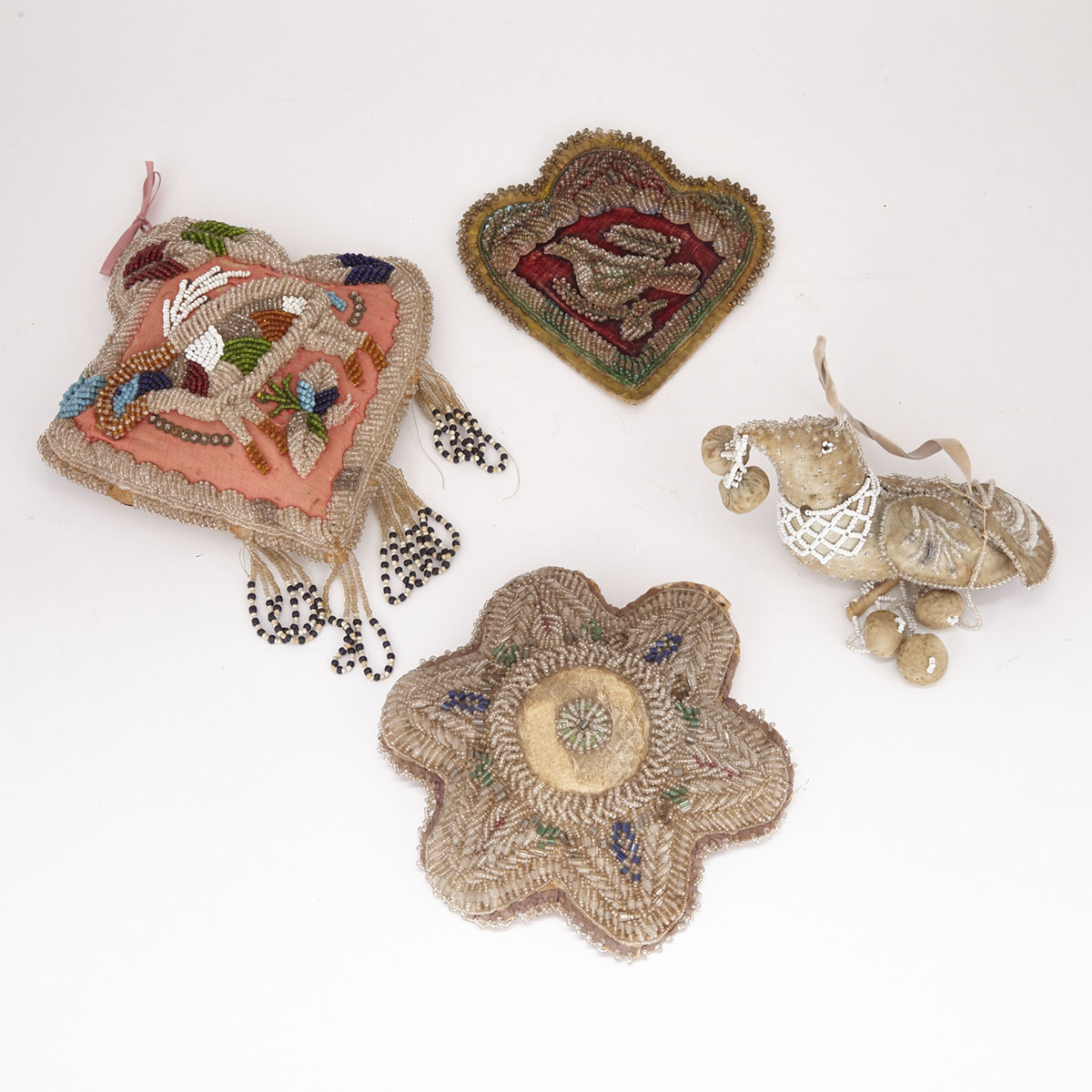 Four Iroquois Beaded Whimsies, late 19th/early 20th century