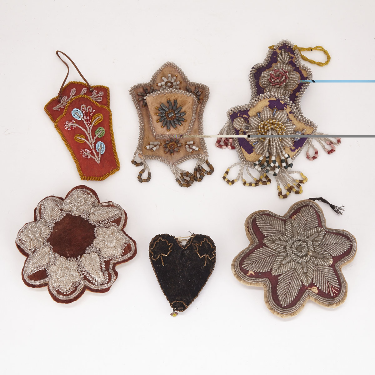 Six Iroquois Beaded Whimsies, late 19th/early 20th century