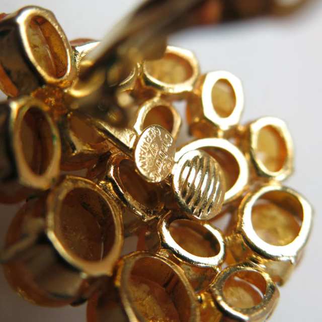 Pair Of Christian Dior Gold Tone Metal Clip-Back Earrings