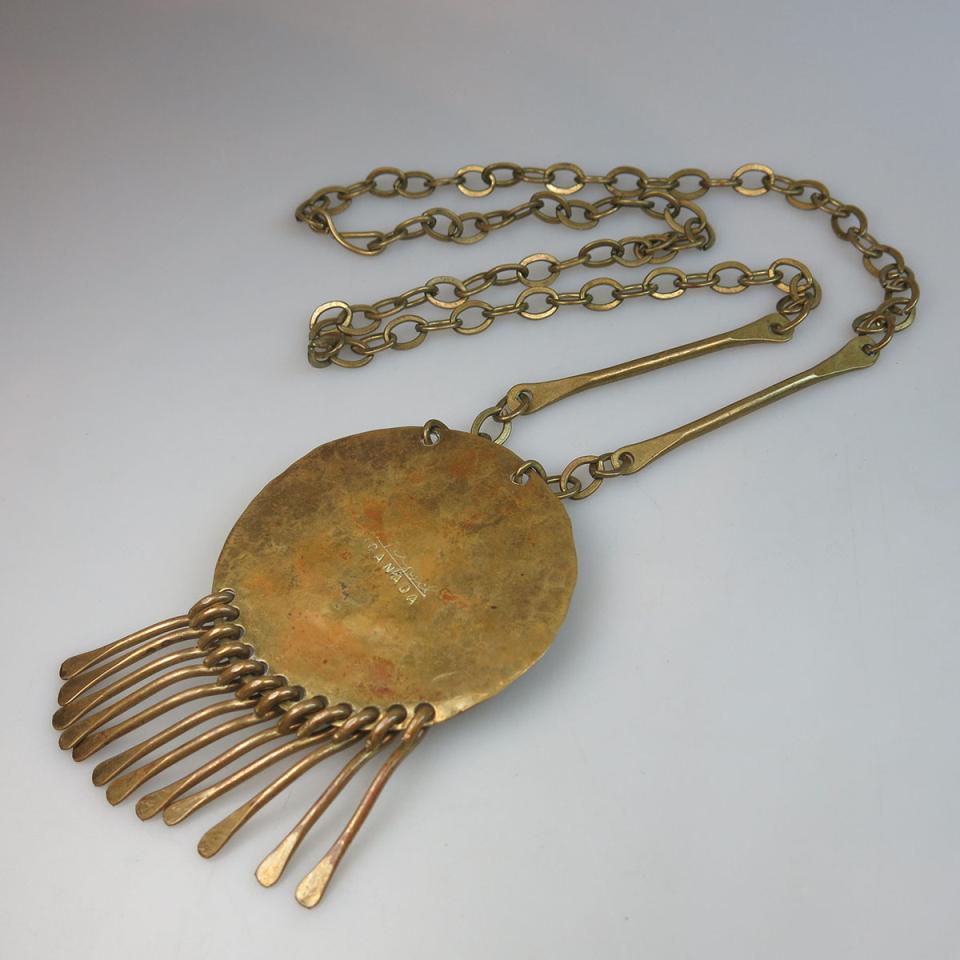 Rafael Canadian Brass Chain And Fringed Circular Pendant