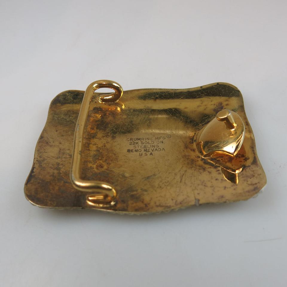 Crumrin Mfg. 22k Gold On Sterling Belt Buckle