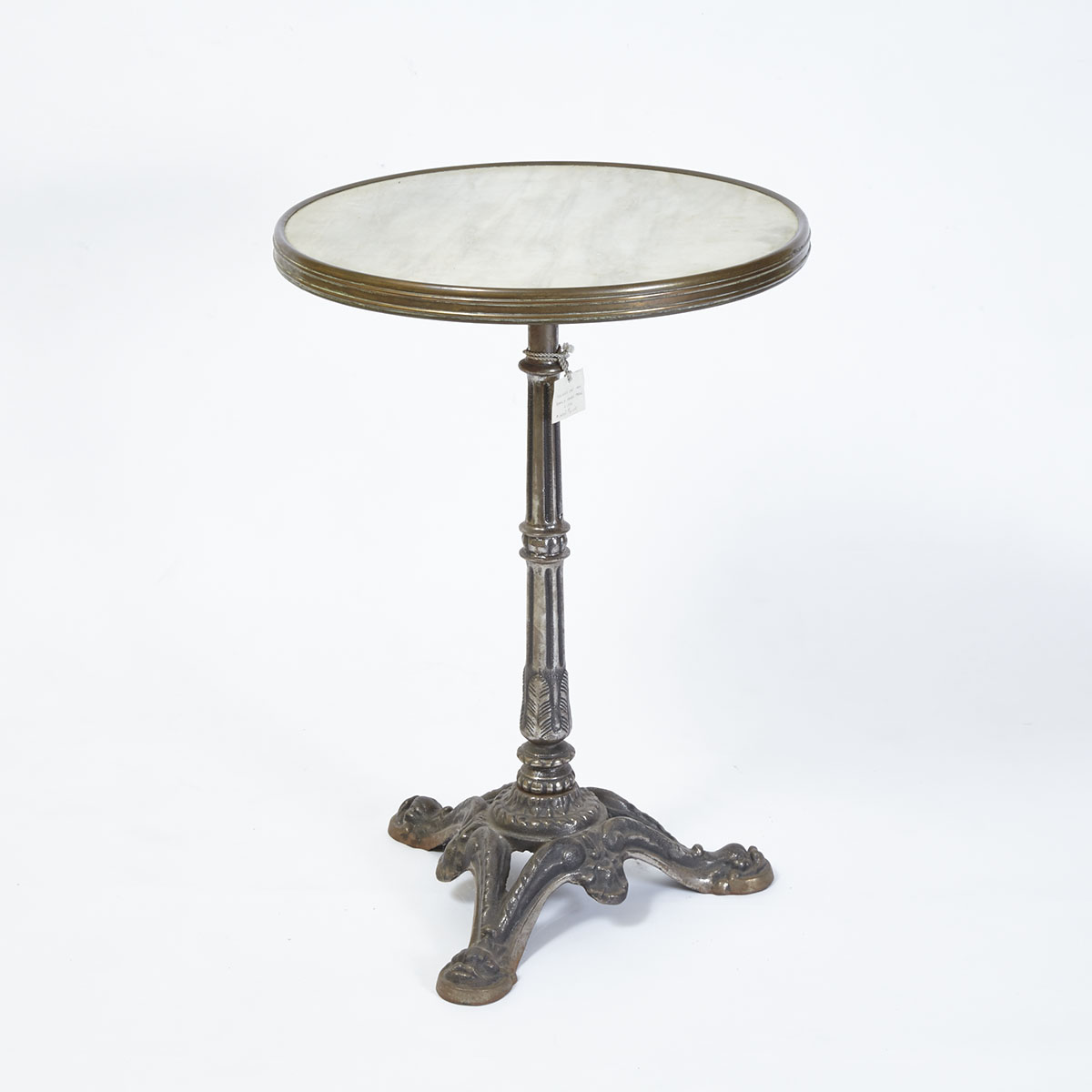 Late Victorian Cast Iron Marble Top Lamp Table, late 19th century