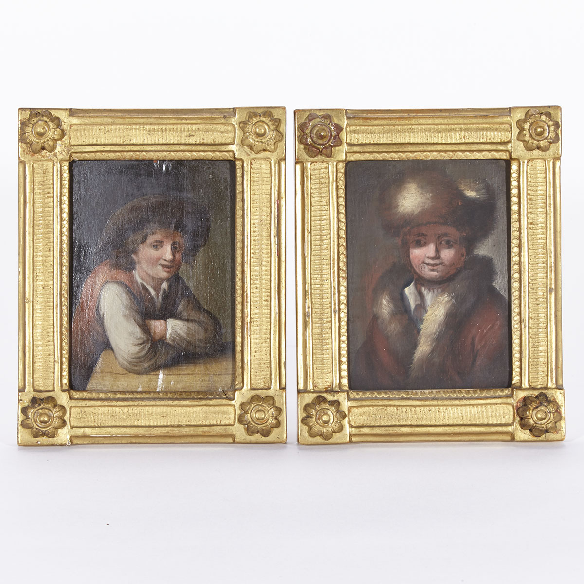 Pair of Austrian School Portrait Miniatures of Young Men, 1831