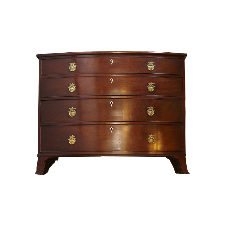 American Federal Mahogany Bowfront  Chest of Drawers, early 19th century