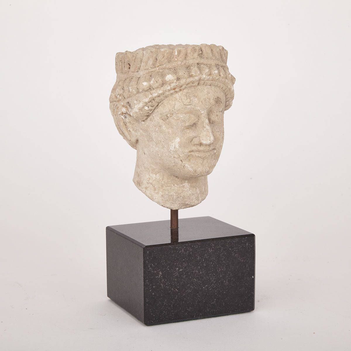 Cypriot Limestone Head of a Male Votary, c.450 BC