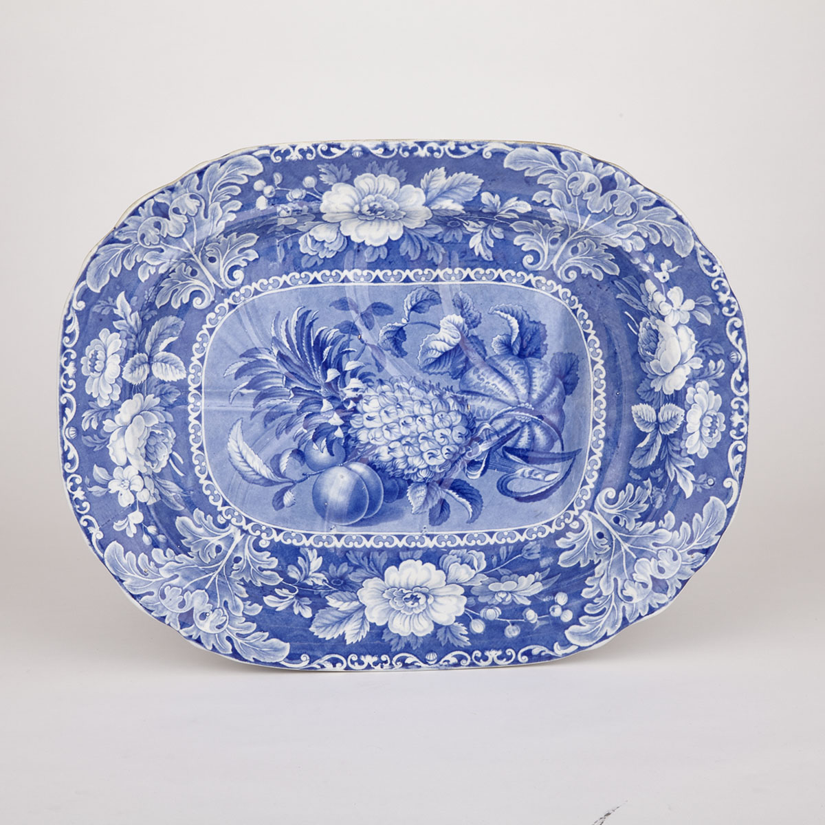 Staffordshire Blue-Printed Well-and-Tree Platter, c.1830