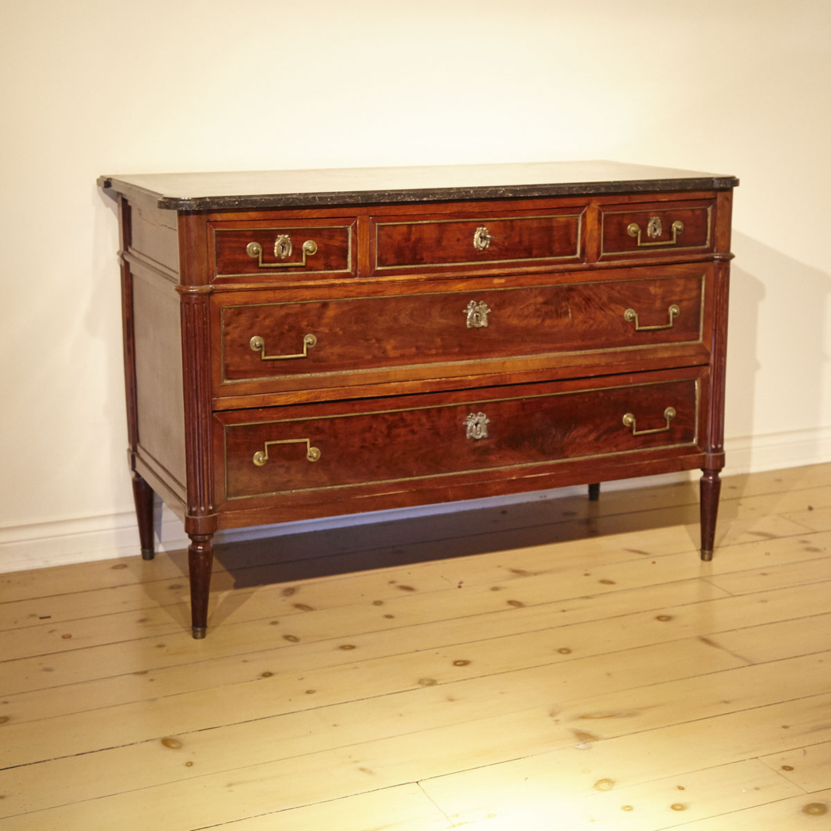 French Empire Mahogany Chest of Three Drawers, early 19th century
