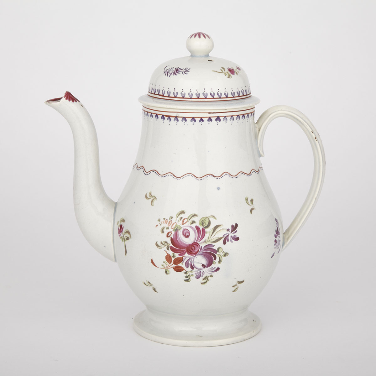 English Pearlware Coffee Pot c.1790-1800