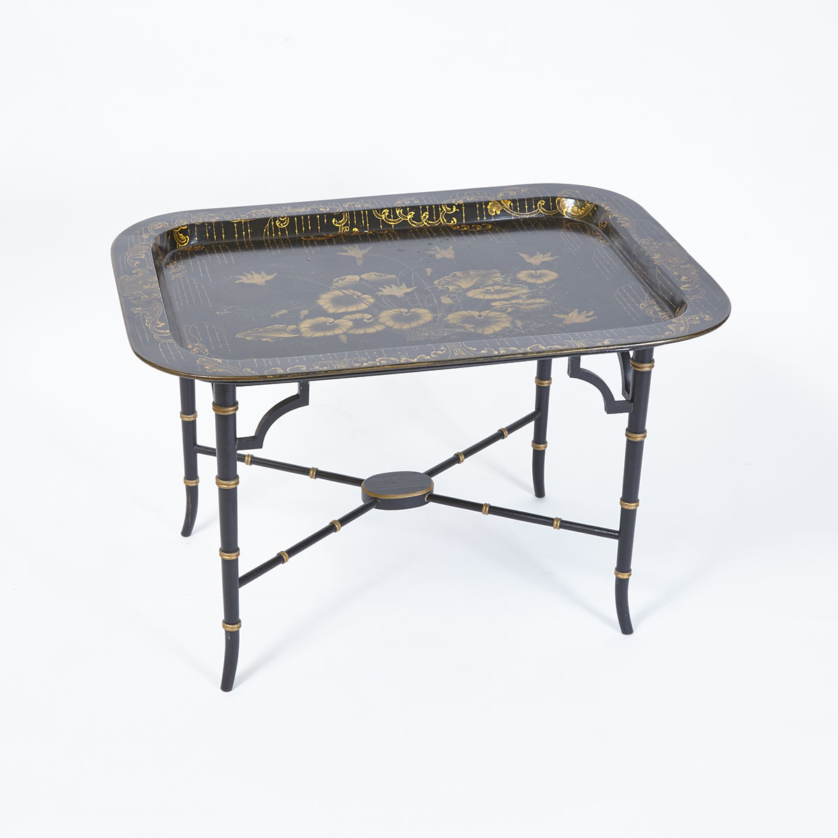 Papier Mache Tray Table and Stand, English, early 19th century