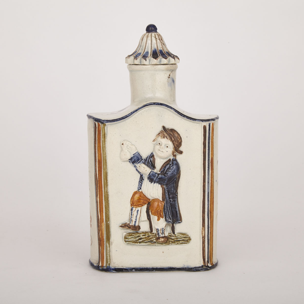 Pratt Ware Tea Caddy and Cover, c.1800-10