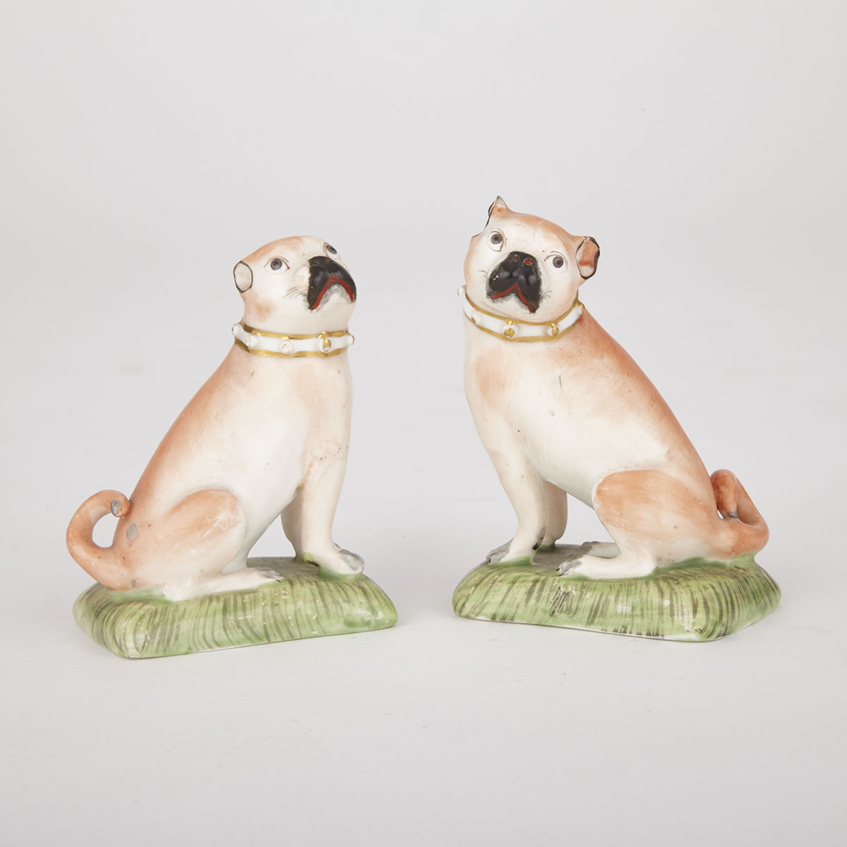 Pair of Derby Pug Dogs, c.1820