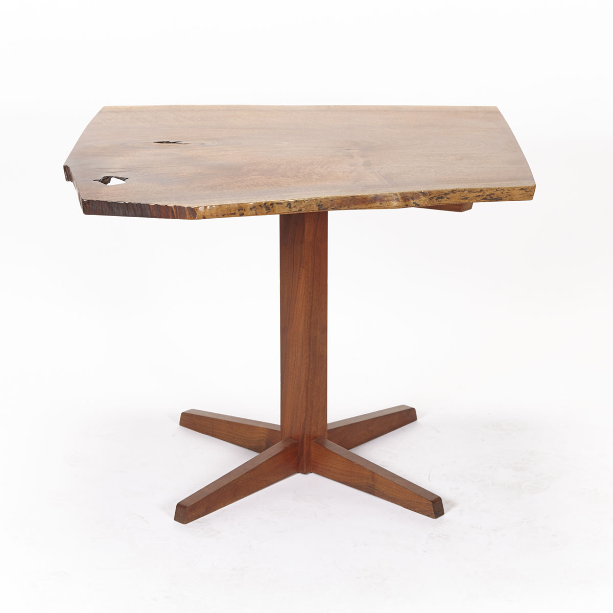 George Nakashima Free Edge Walnut Pedestal Table, mid 20th century