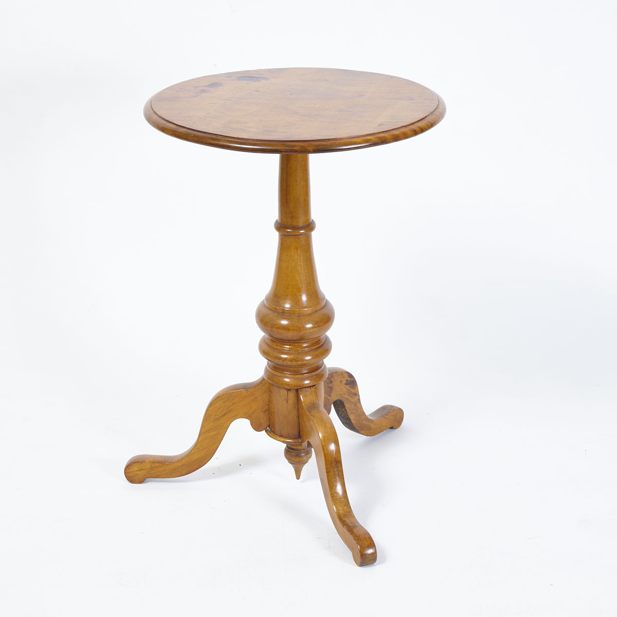 Ontario Flame Maple Lamp Table, mid 19th century