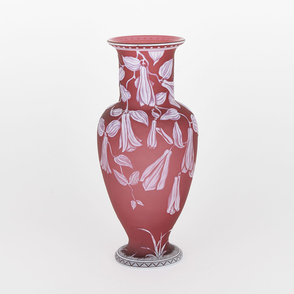 Thomas Webb & Sons Cameo Glass Vase, 1880s