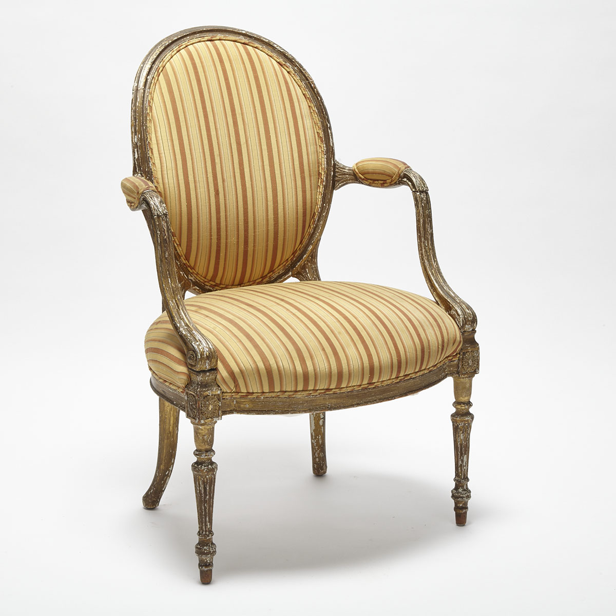 Louis XVI Carved Giltwood Fauteuil, c.1770