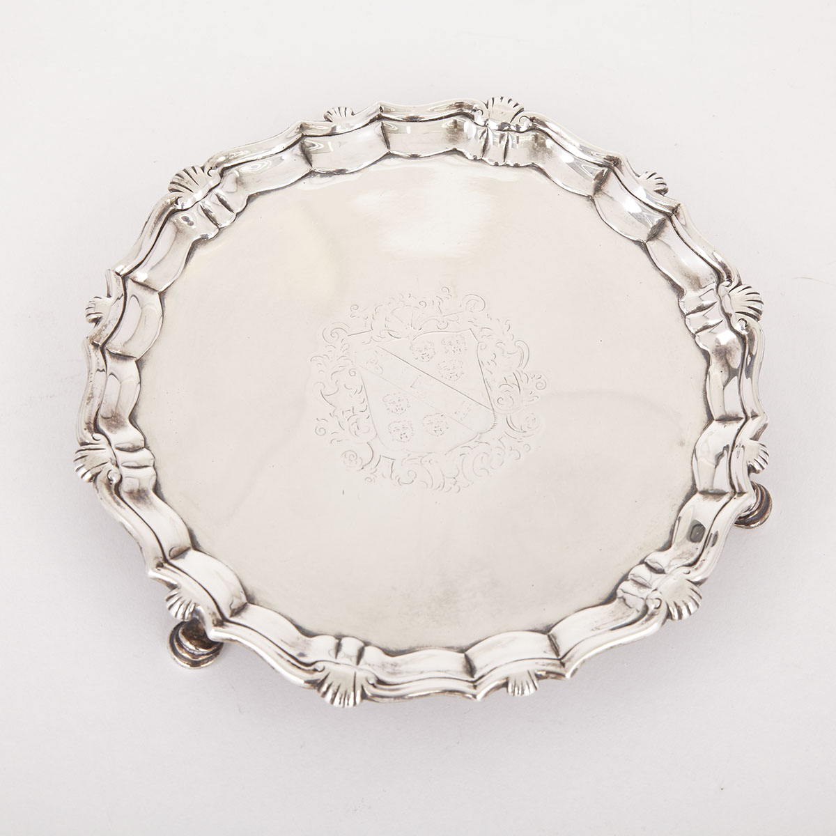 George II Silver Small Circular Salver, John Robinson II, London, 1738