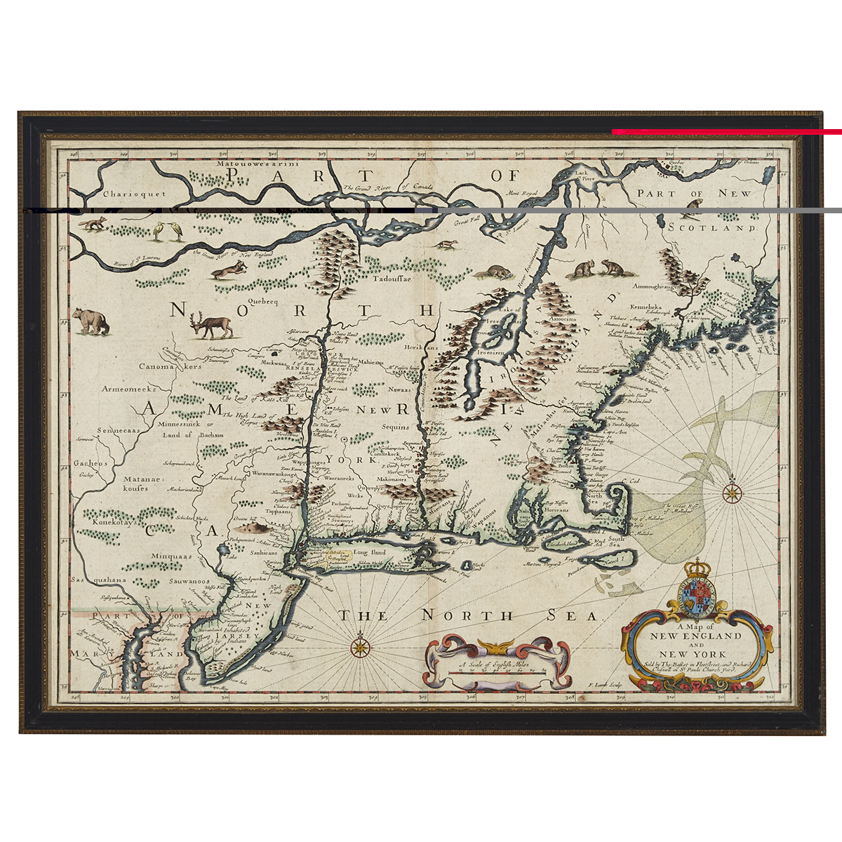 John Speed (1552-1629) A Map of New England and New York, 1676