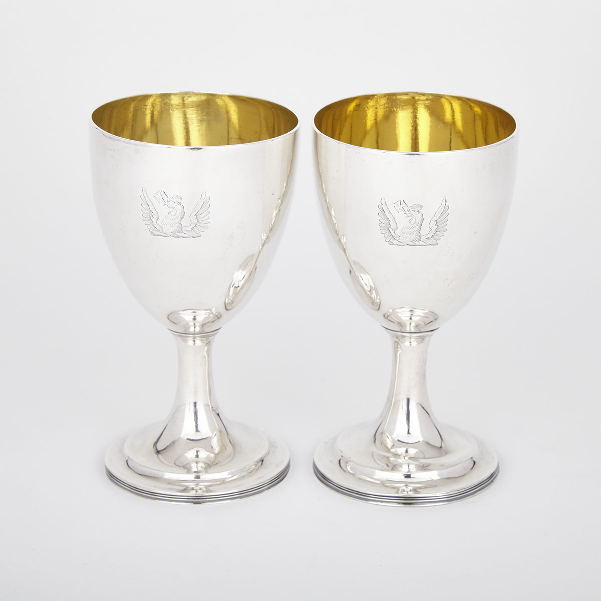 Pair of American Silver Goblets, Isaac Hutton, Albany, N.Y., c.1790-1800