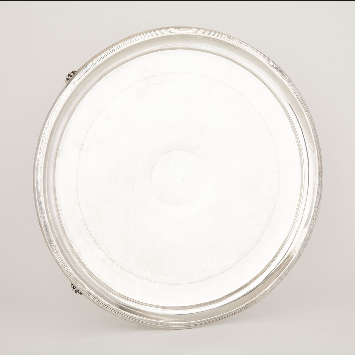Colonial Silver Large Circular Salver, possibly Portuguese, 19th century