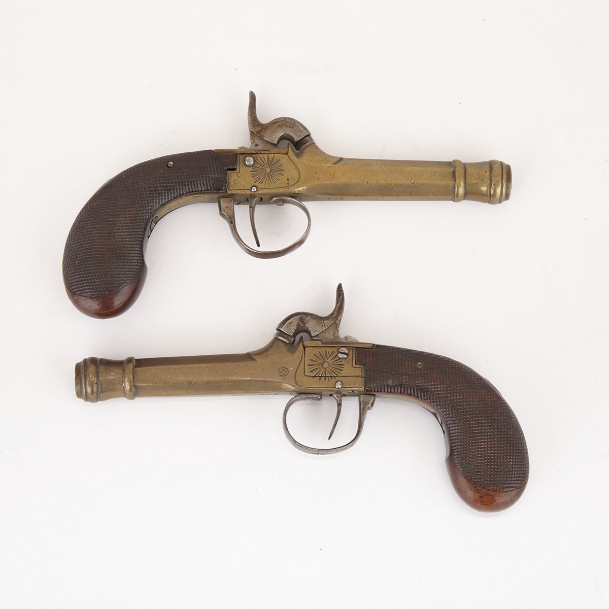Pair of Belgian Percussion Pocket Pistols, c.1840
