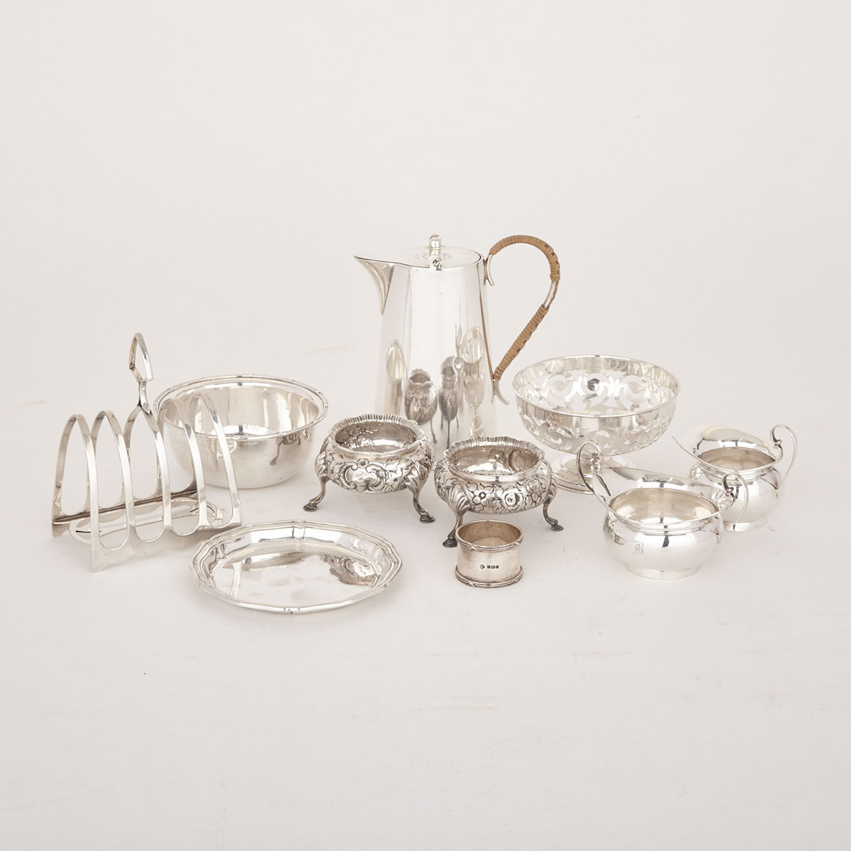 Grouped Lot of Victorian and Later English Silver, 19th/20th century