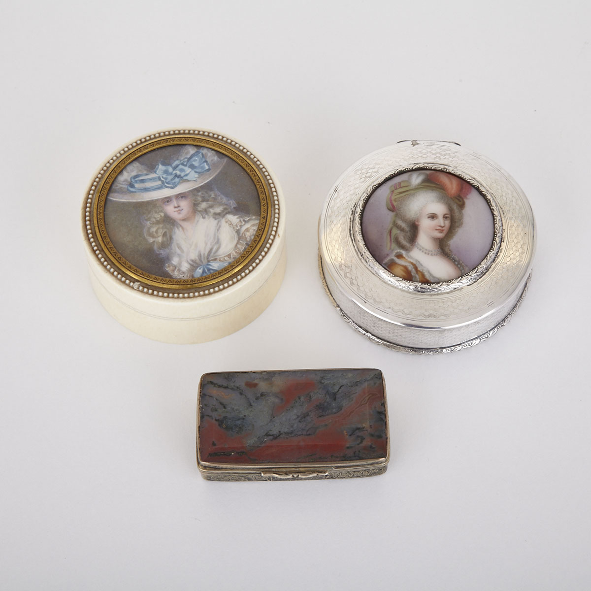 Three French Snuff Boxes, 19th/early 20th centuries