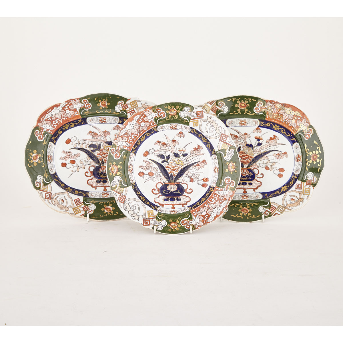 Pair of Mason’s Ironstone Platters and a Plate, c.1840