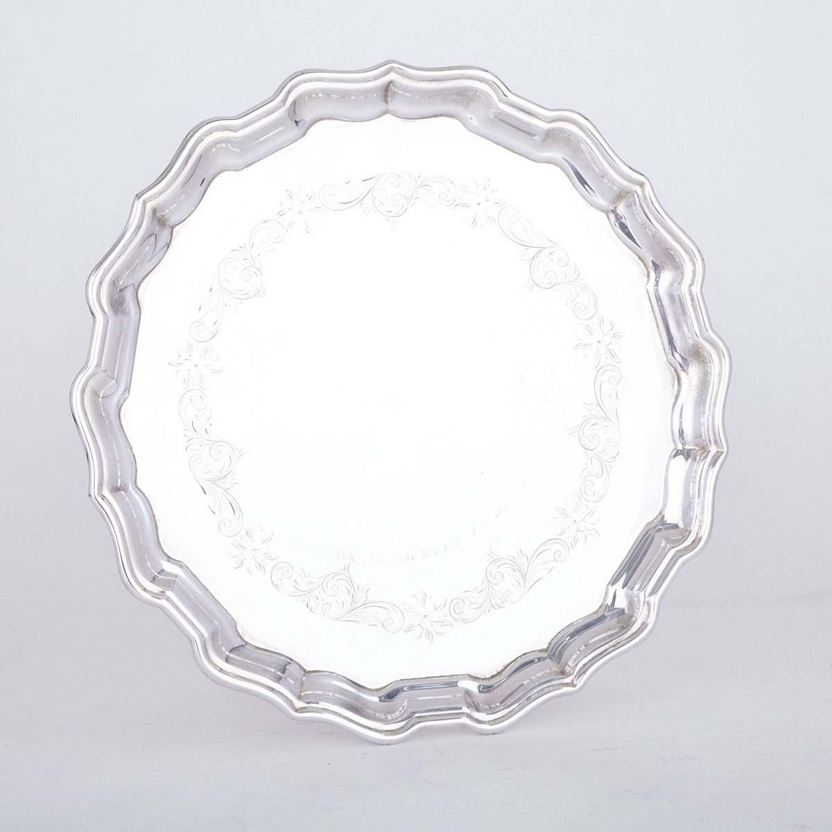 Canadian Silver Shaped Circular Salver, Henry Birks & Sons, Montreal, Que., 1962